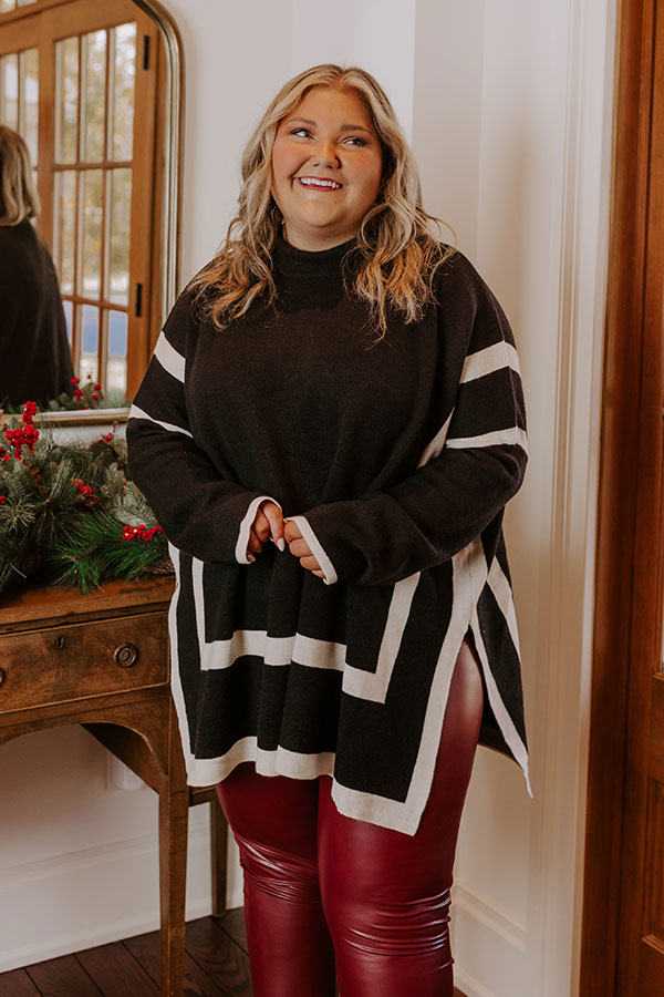 Ultimate Cozy Knit Sweater Top - Black Curves Edition