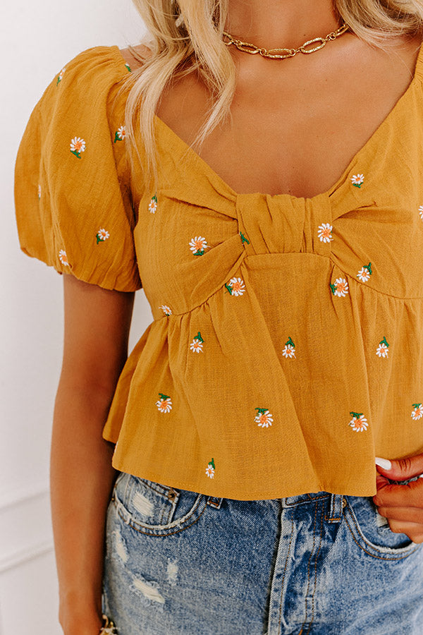 Premium Mango Punch Embroidered Top - Ultimate Summer Style