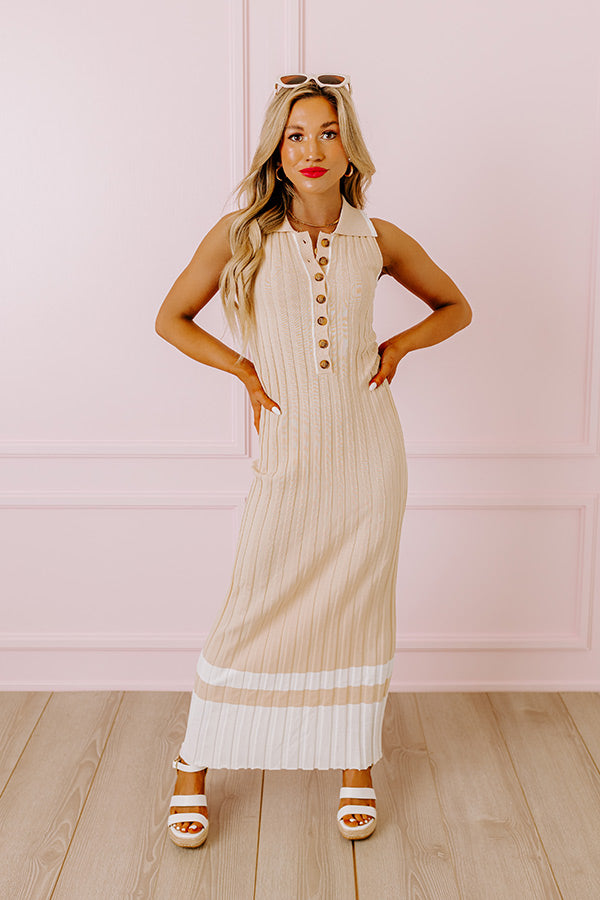 Premium Skyline Soiree Ribbed Midi Dress