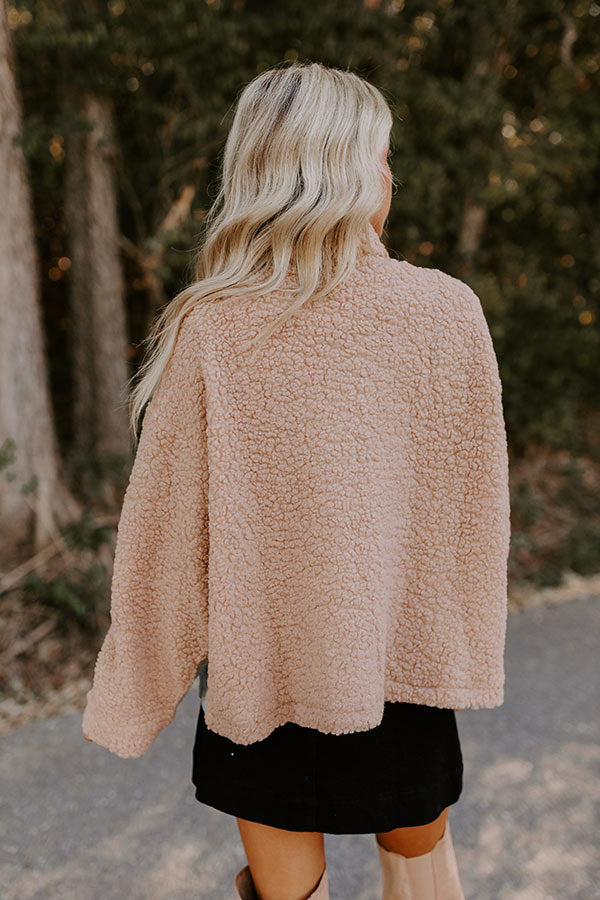 Premium Bonfire Feels Sherpa Denim Jacket - Iced Latte Edition