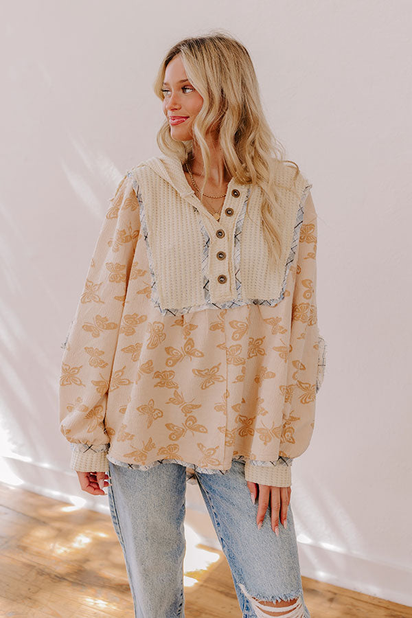 Premium French Vanilla Heart Flutters Knit Sweater