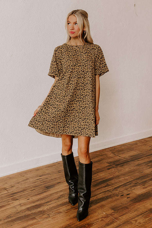 Ultimate Leopard Print Denim Mini Dress - Chic & Confident