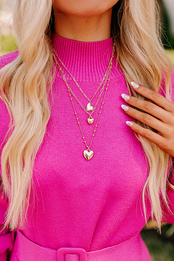 Ultimate Layered Heart Necklace - Premium Gold Finish