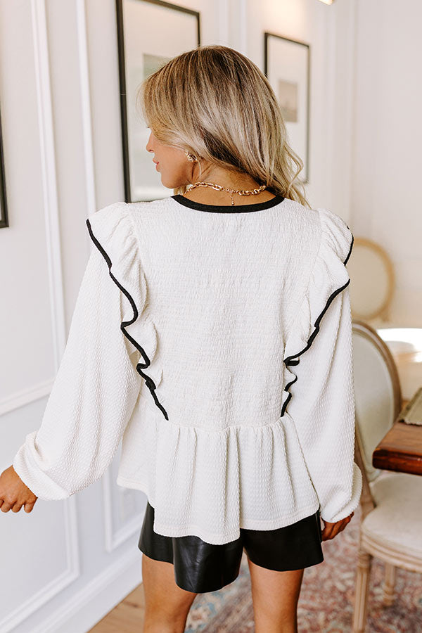 Ultimate Chic Ruffle Party Top - Ivory