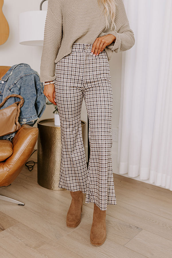 The Vesca Premium High Waist Plaid Flare Pants