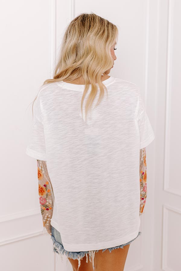 Premium Casual Twist Embroidered Tee - Ultimate Comfort in White