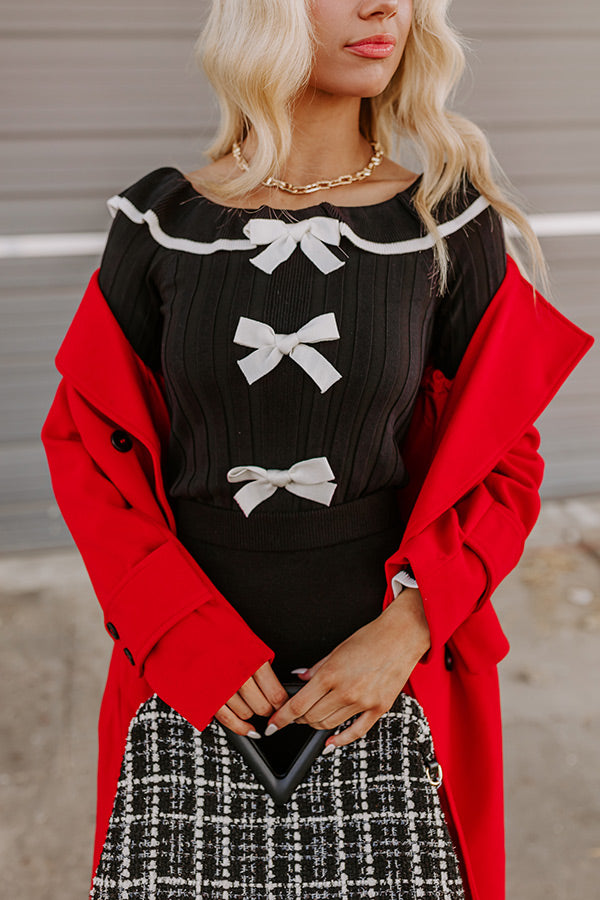 Premium Bows & Kisses Feminine Knit Top