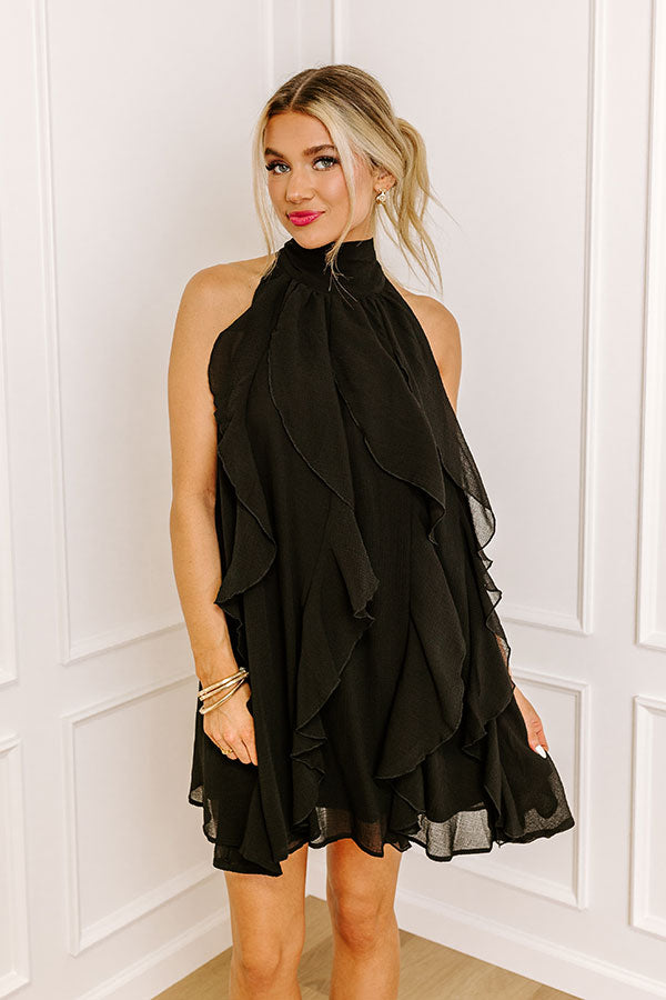 Ultimate Black Salsa Ruffle Mini Dress