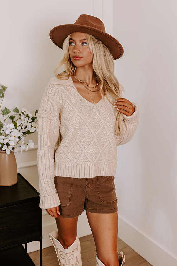 Premium Cable Knit Sweater - Meet Me By The Bonfire