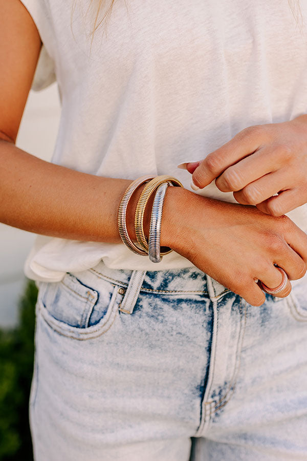 Premium Mixed Rose Gold Twisted Cobra Bracelet