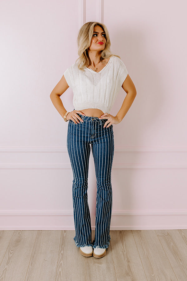 The Ultimate Stevie High Waist Stripe Flare Jeans