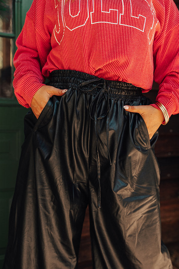 Premium Sawyer High-Waist Faux Leather Pants for Curves