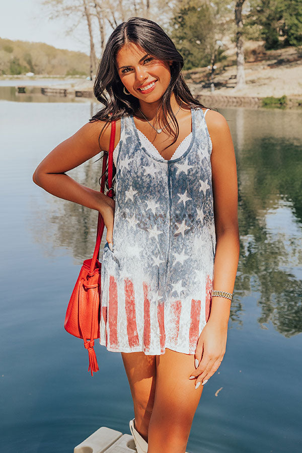Premium Patriotic Shift Tank - Red, White & Blessed