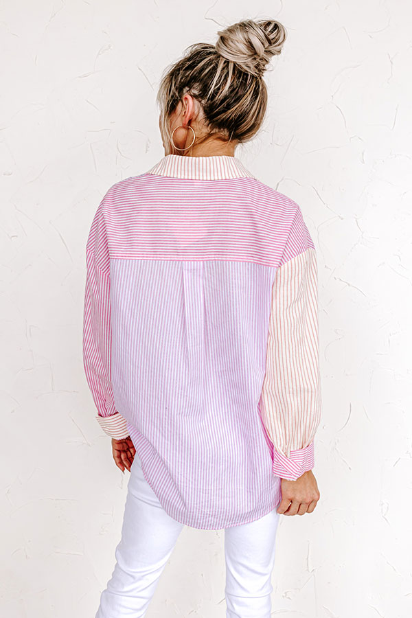 Premium Pink Stripe Button-Up Shirt | Ultimate Comfort & Style