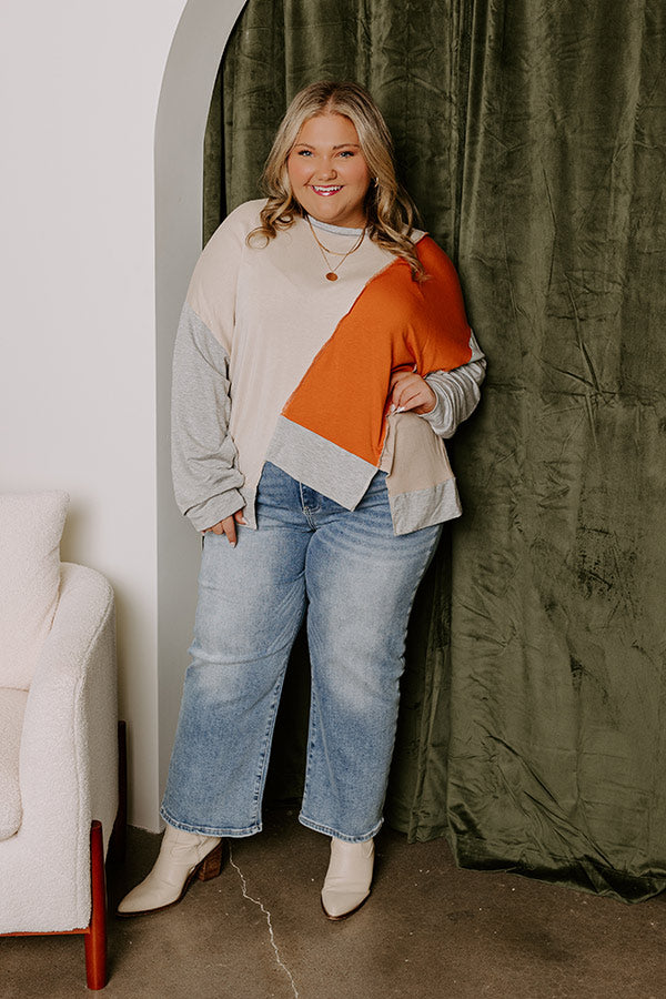 Ultimate Maple Morning Colorblock Sweatshirt for Curves