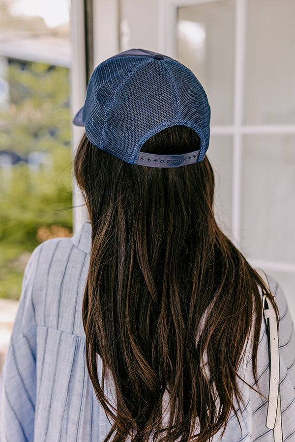 Premium Embroidered 'CIAO' Trucker Hat - Navy Blue