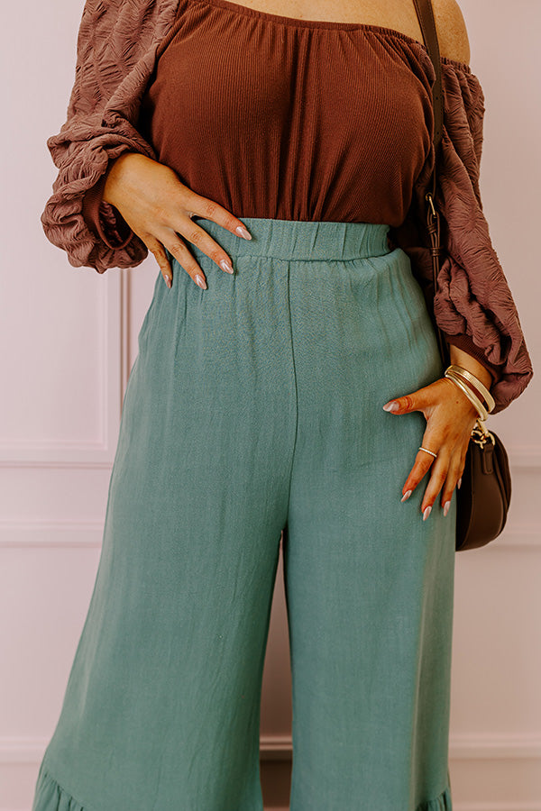 Ultimate Kenzo High-Waist Linen-Blend Trousers - Light Teal | Premium Summer Style