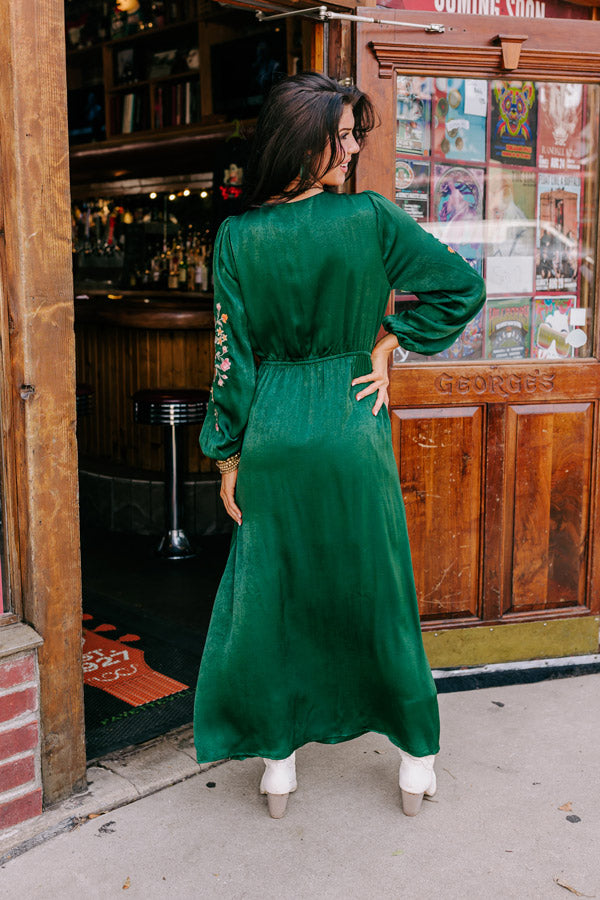 Premium Whispering Sweet Nothings Maxi Dress in Hunter Green