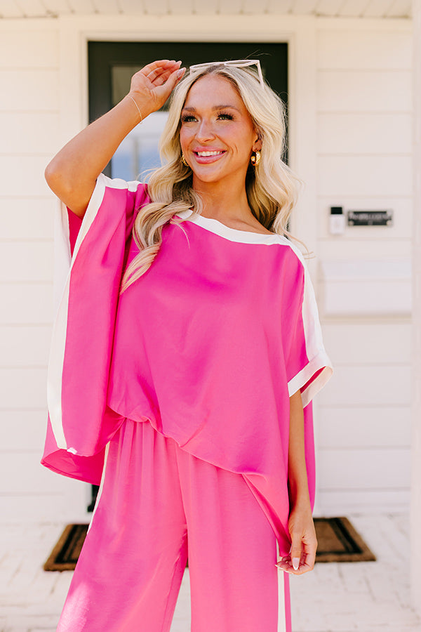 Premium Brooklyn Babe Shift Top - Ultimate Casual Chic in Hot Pink