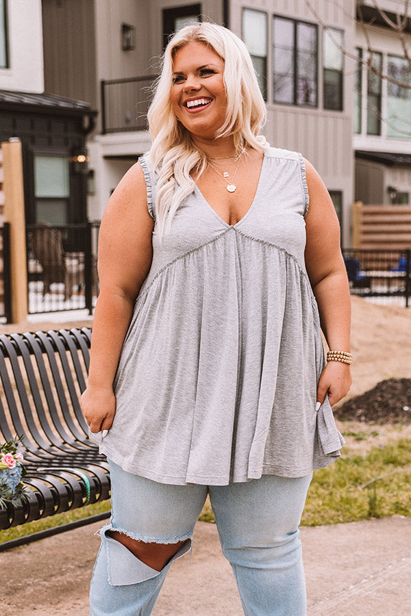 Premium Adley Grey Babydoll Shift Tank - Ultimate Comfort for Curves