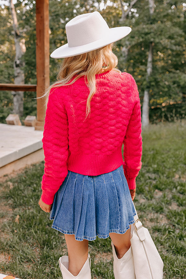 Premium Cozy Knit Sweater - Bright Red