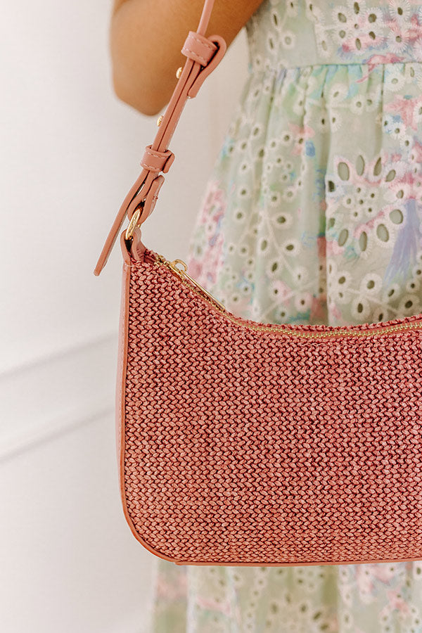 Premium Eden Woven Crossbody Bag in Blush