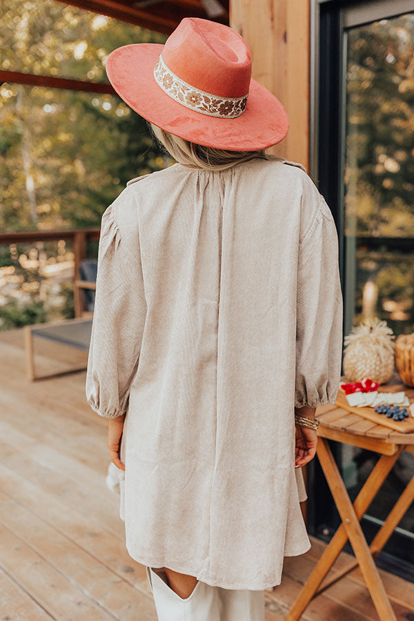 Premium Corduroy Mini Dress - Effortless Elegance in Oatmeal