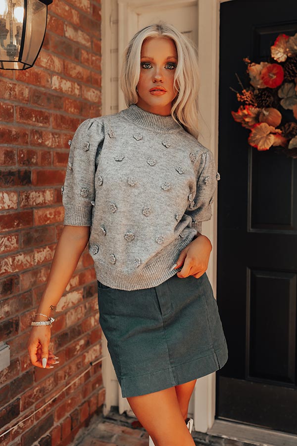 Premium Cabernet Knit Top - Grey | Effortless Style