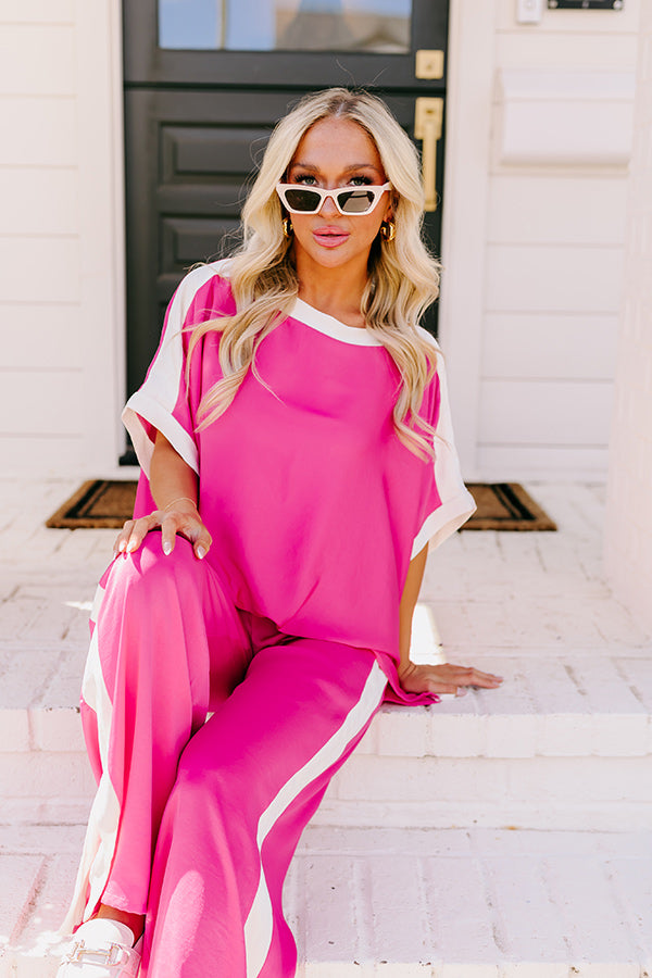 Premium Brooklyn Babe Shift Top - Ultimate Casual Chic in Hot Pink