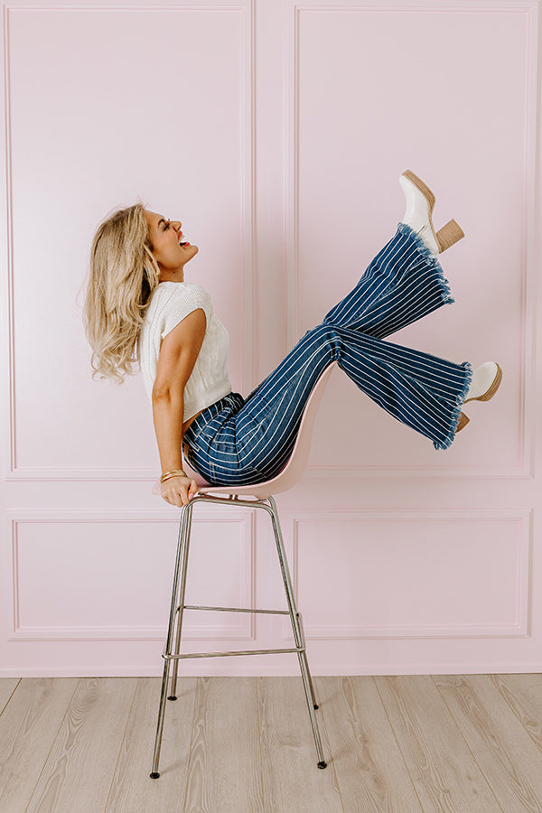 The Ultimate Stevie High Waist Stripe Flare Jeans