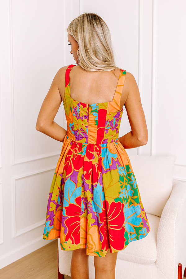 Ultimate Tropical Corset Mini Dress | Vibrant Floral Print