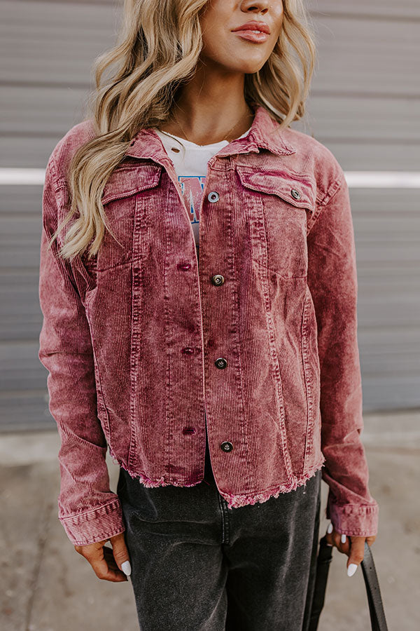 Premium Hayride Honey Corduroy Jacket - Maroon