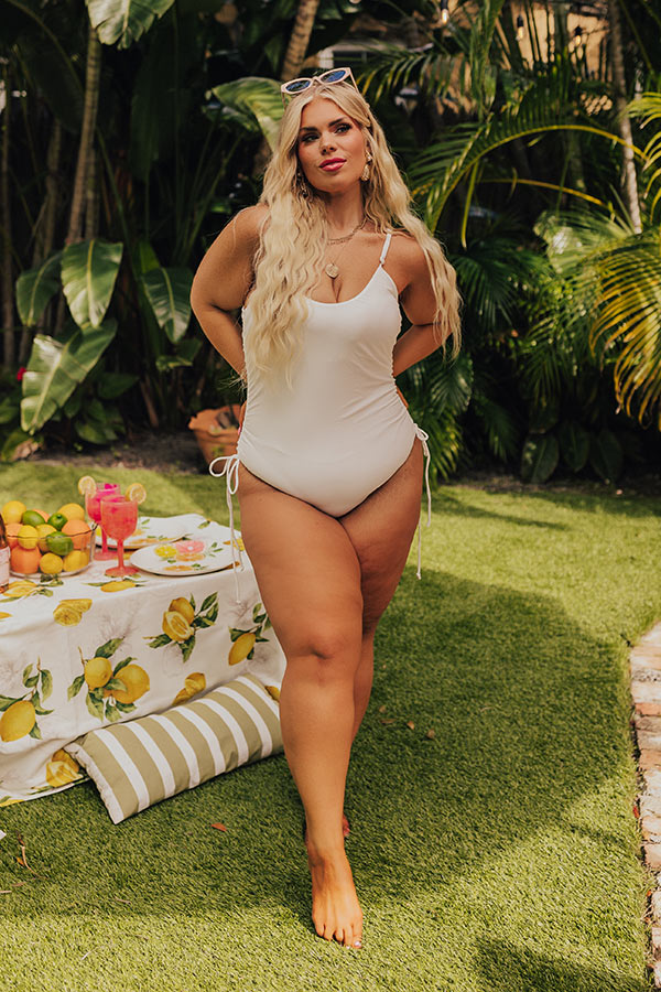 Premium White Curves One-Piece Swimsuit – Ride The Tide