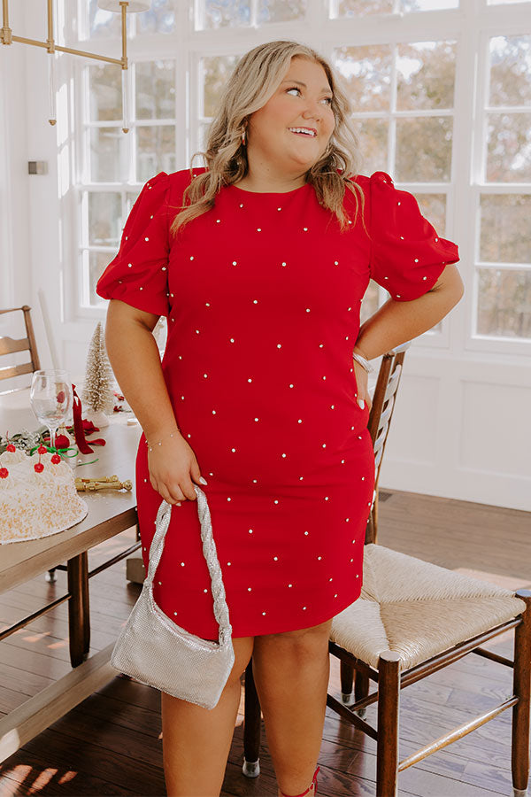 Ultimate Glam Rhinestone Mini Dress - Cranberry Sangria Sippin' Curves