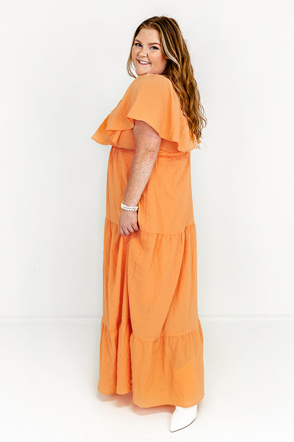 Ultimate Orange Curves Maxi Dress - Premium Elegance