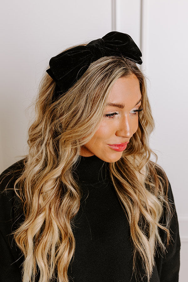 Premium Velvet Headband - Black Elegance