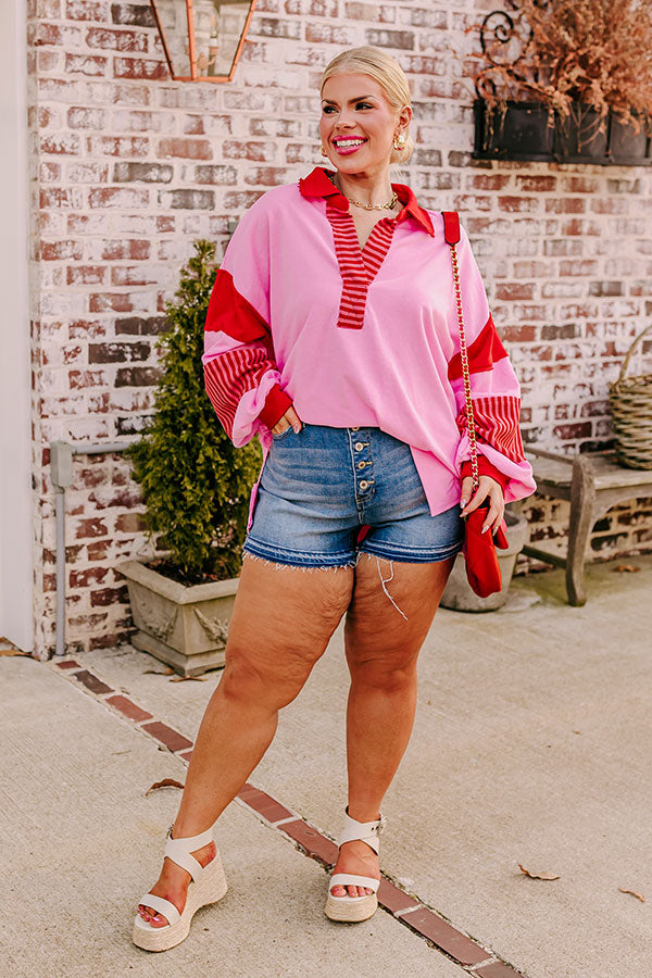 Premium Pink Curves Holding Hands Sweatshirt