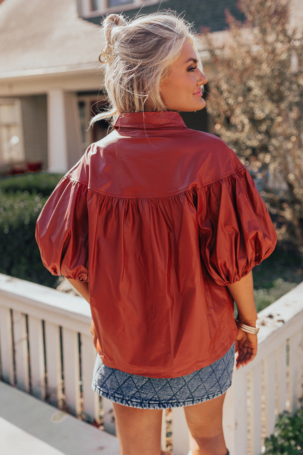 Premium Faux Leather Rust Top - Ultimate Style Upgrade