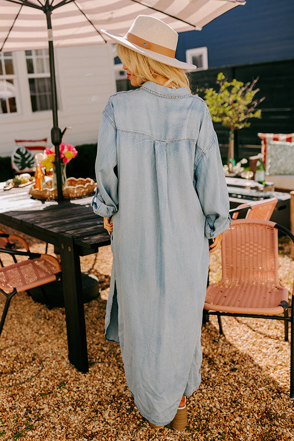 Ultimate Street Chic Chambray Maxi Dress for Curves