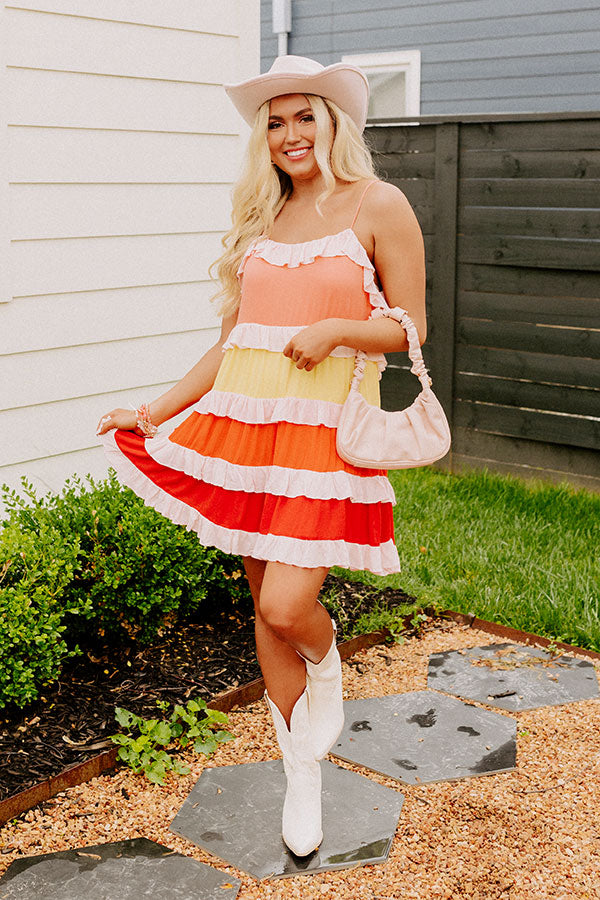 Premium Peach Tiered Mini Dress – Ultimate Summer Style