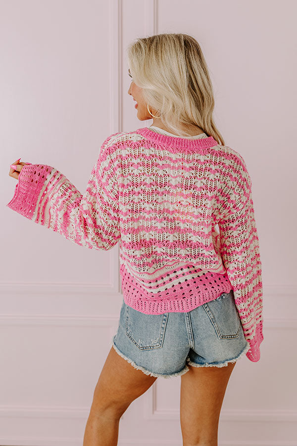 Premium Drifting Tranquility Knit Top - Pink