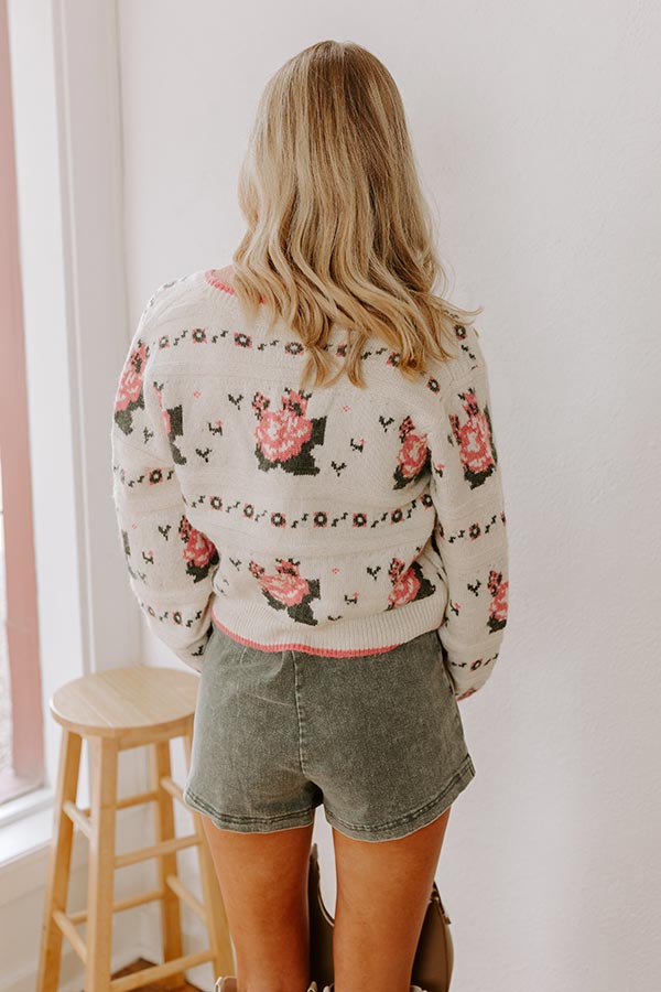 Premium Sweet Moment Floral Wool-Blend Cardigan - Ultimate Cozy Style