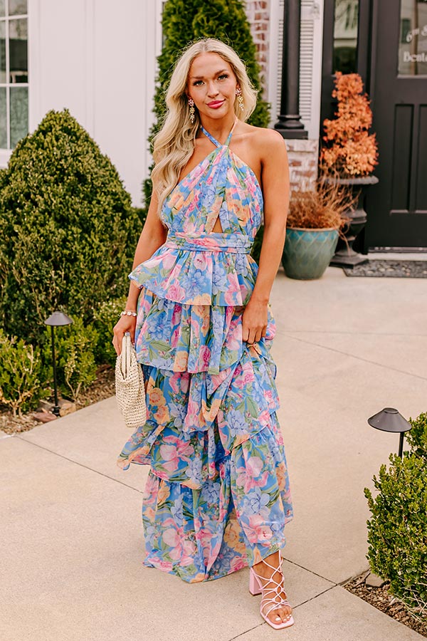 Ultimate Spring Gala Tiered Maxi Dress - Floral Chiffon Elegance