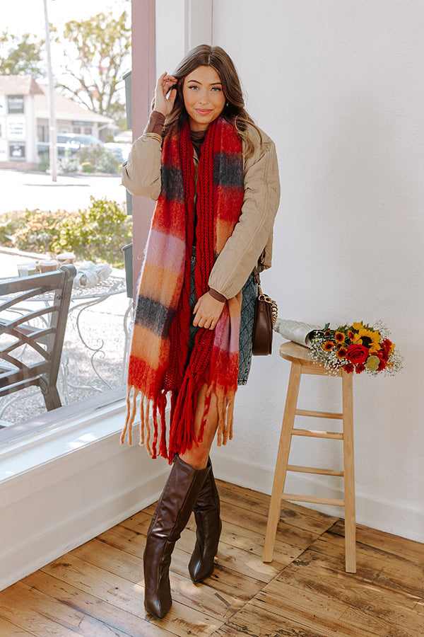 Premium Rust Knit Scarf - Ultimate Fall Essential