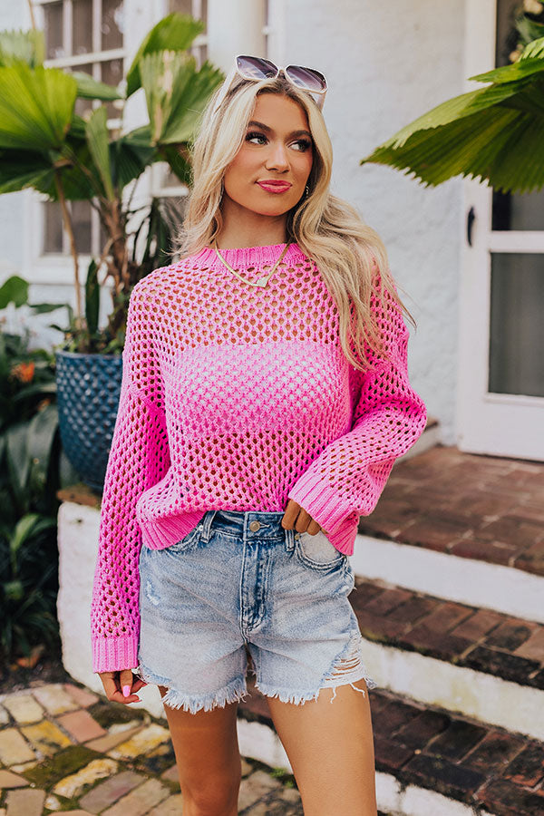 Premium Tranquil Horizon Knit Top - Soft Pink