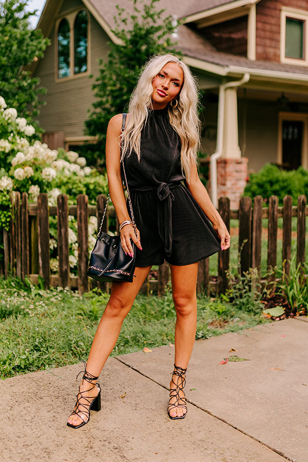 Ultimate Pleats To Meet You Romper - Premium Black