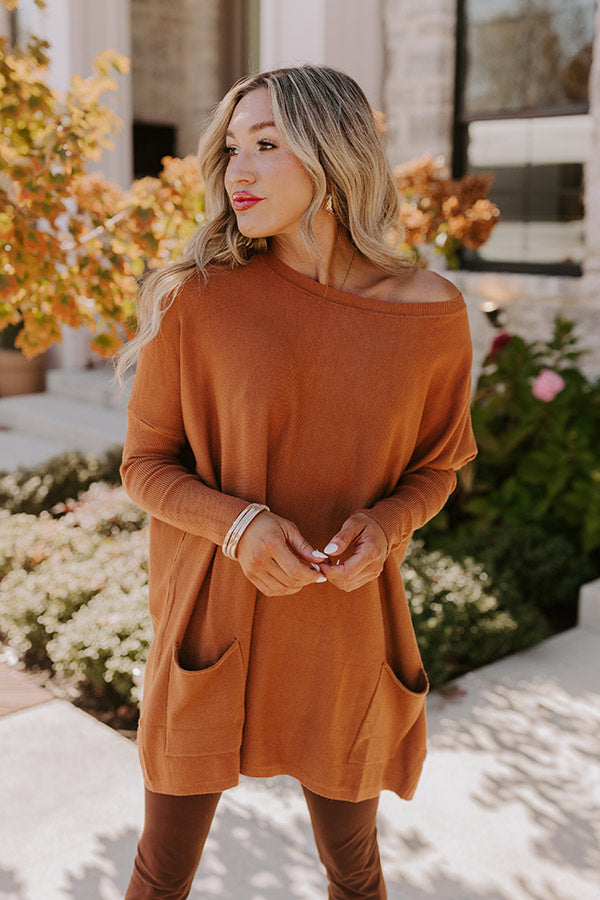 Ultimate Cozy Rust Sweater Top - Effortless Style