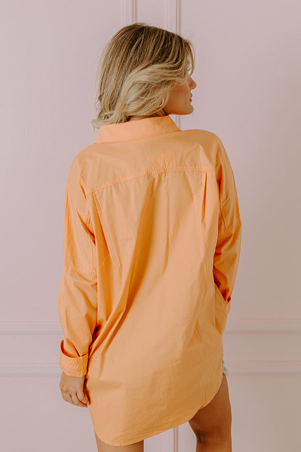 Premium Lucky Charm Orange Button-Up Top