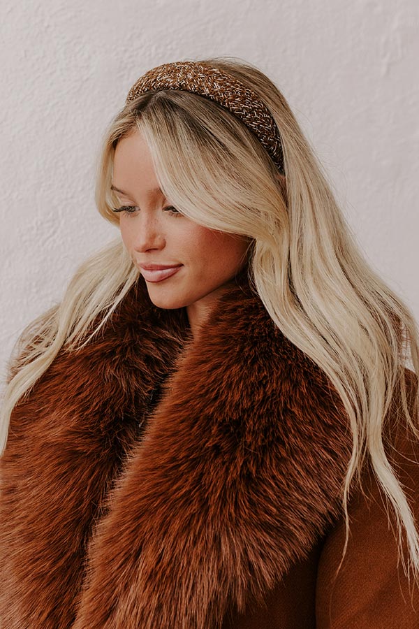 Premium Tweed Headband - Ultimate Style in Brown