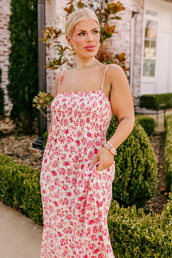 Ultimate Summer Floral Maxi Dress in Ivory Curves